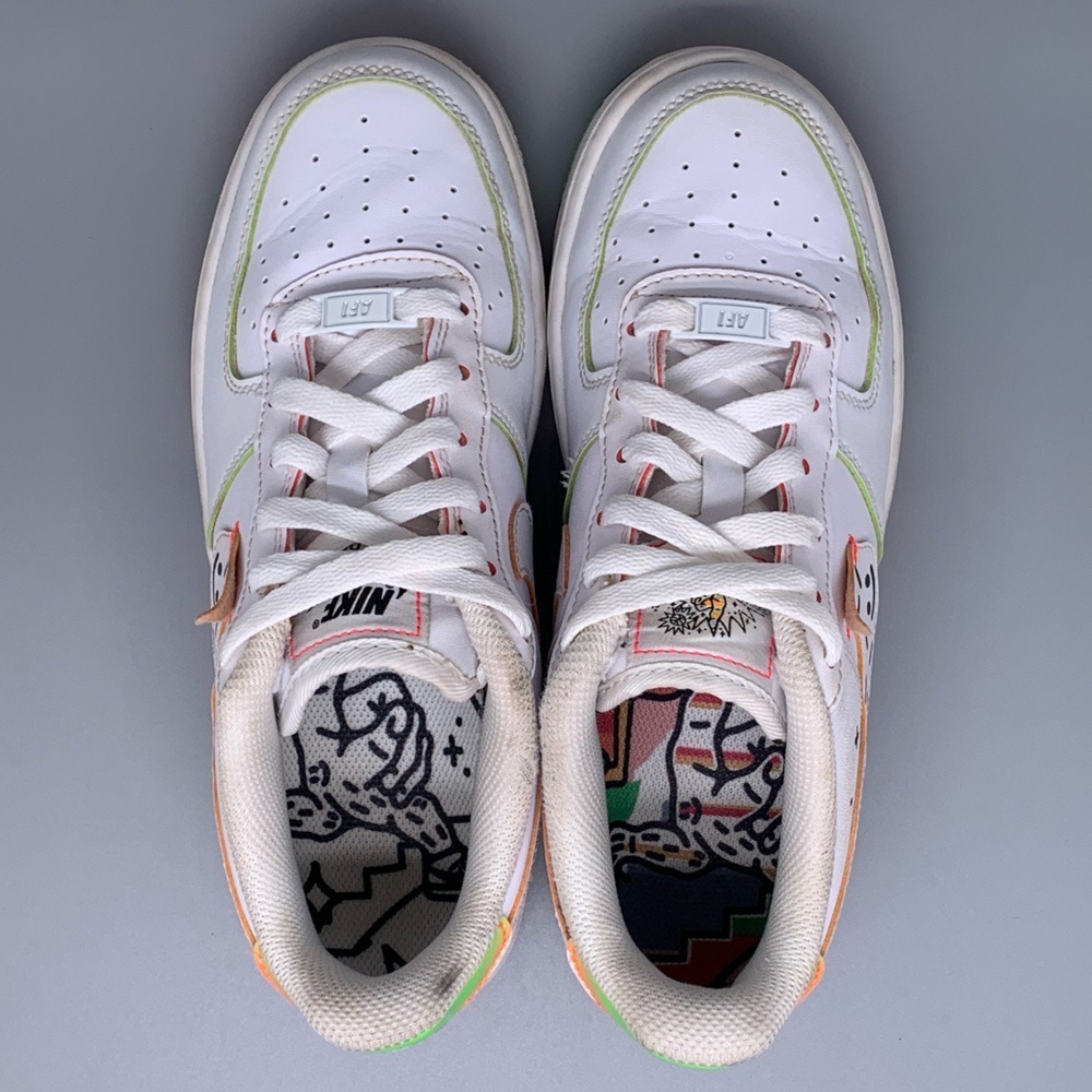Nike Air Force 1 Low‎ LV8 GS Doodle White Multi Color Shoes  DV1366-111 Mens 5Y - Picture 4 of 10
